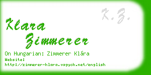 klara zimmerer business card